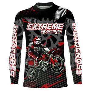 Red Motocross Racing Jersey Upf30+ Dirt Bike Shirt Kids Women Men Off-road Jersey XM199