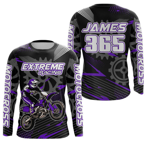 Purple Motocross Racing Jersey Upf30+ Dirt Bike Shirt Kids Women Men Off-road Jersey XM199