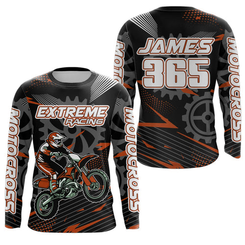 Orange Motocross Racing Jersey Upf30+ Dirt Bike Shirt Kids Women Men Off-road Jersey XM199