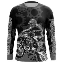 Load image into Gallery viewer, Motocross Racing Jersey Men Kid UPF30+ Grey Dirt Bike Riding Jersey MX Off-Road Shirt XM227