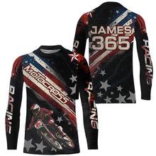 Load image into Gallery viewer, American Flag Motocross Racing Jersey UPF30+ Youth  Dirt Bike Shirt Kid Women Men Patriotic XM98