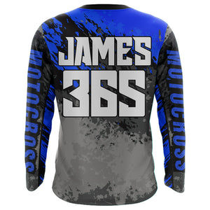 Custom ATV Motocross Jersey Blue Upf30+ Quad Bike Off-Road Jersey Men Kid ATV Riding MX61