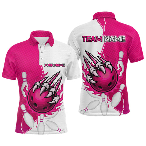 Custom Sharp Claws Bowling Shirt Pink Men Women Team Bowling Flaming Jerseys MBL91