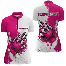 Load image into Gallery viewer, Custom Sharp Claws Bowling Shirt Pink Men Women Team Bowling Flaming Jerseys MBL91
