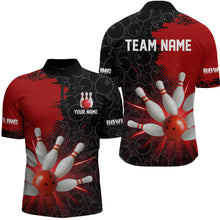 Load image into Gallery viewer, Custom Red&amp;Black Bowling Shirts for Men Women Team Bowling Polo and Quarter Zip MBL97