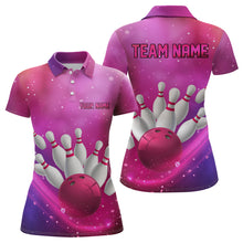 Load image into Gallery viewer, Custom Pink Galaxy Bowling Shirts for Men Women Team Bowling Polo and Quarter Zip MBL122