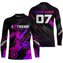 Load image into Gallery viewer, Custom Motocross Jersey Purple Youth Men UPF30+ Dirt Bike Shirt Off-Road Extreme Racing Motorcycle Shirt XM29