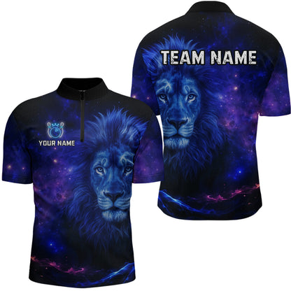 Lion Bowling Shirts for Men Women Team Custom Bowling Polo and Quarter Zip MBL128