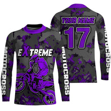 Load image into Gallery viewer, Motocross Jersey Purple Upf30+ Dirt Bike MX Racing Kid Men Women Motorcycle Shirt XM112