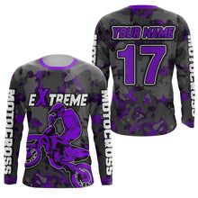 Load image into Gallery viewer, Motocross Jersey Purple Upf30+ Dirt Bike MX Racing Kid Men Women Motorcycle Shirt XM112