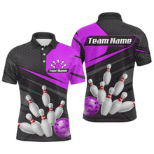 Load image into Gallery viewer, Purple Bowling Shirt for Men&amp;Women Team Bowling Jersey Colorful Bowling Polo &amp; 1/4 Zip MBL49
