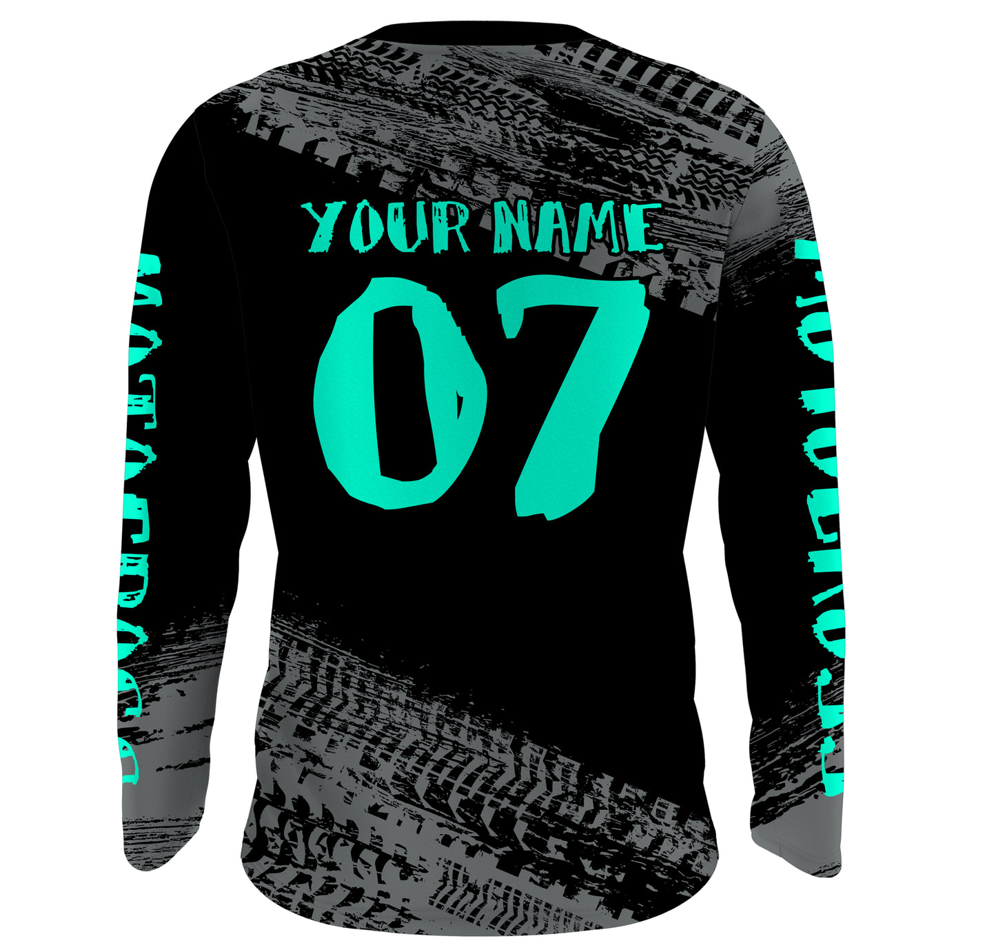 Motocross Jersey Kid Men Dirt Bike Racing Shirt Upf30+ Off-road Motorcycle Jersey Turquoise XM202