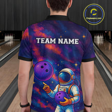 Load image into Gallery viewer, Astronaut Bowling Shirts for Women Men Team Custom Galaxy Bowling Polo and 1/4 Zip MBL172