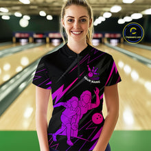 Load image into Gallery viewer, Purple Bowling Shirts for Women Men Custom Team Bowling Jerseys Personalized MBL175