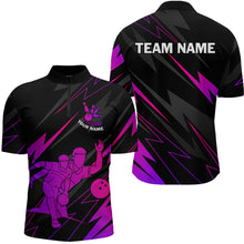 Load image into Gallery viewer, Purple Bowling Shirts for Women Men Custom Team Bowling Jerseys Personalized MBL175