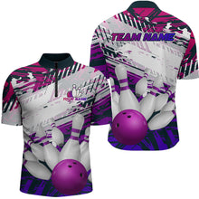 Load image into Gallery viewer, Purple Bowling Shirts for Women Men Custom Team Bowling Jerseys Polo&amp;1/4 Zip Shirt MBL176