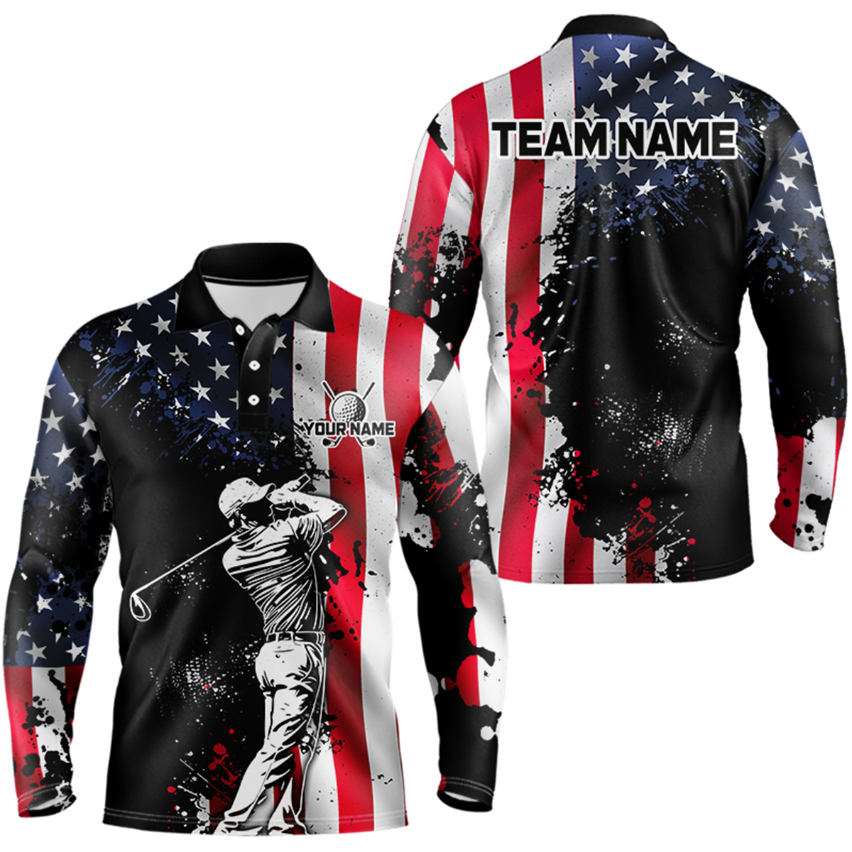 Patriotic Golf Polo Shirts Custom for Men and Women Golf Shirts Personalized MMG59