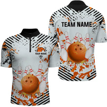Load image into Gallery viewer, Orange Bowling Shirts Custom Watercolor Bowling Jersey for Men Women with Team Name MBL53