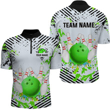 Load image into Gallery viewer, Green Bowling Shirts Custom Watercolor Bowling Jersey for Men Women with Team Name MBL53