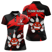 Load image into Gallery viewer, Red Bowling Shirt Custom Bowling Jersey Men Women Team Bowling Polo 1/4 Zip Shirt MBL56