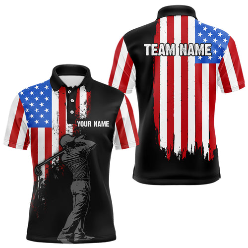 Custom American Flag Golf Polo Shirt for Men Women US Golf Polo Shirt Patriotic MMG41