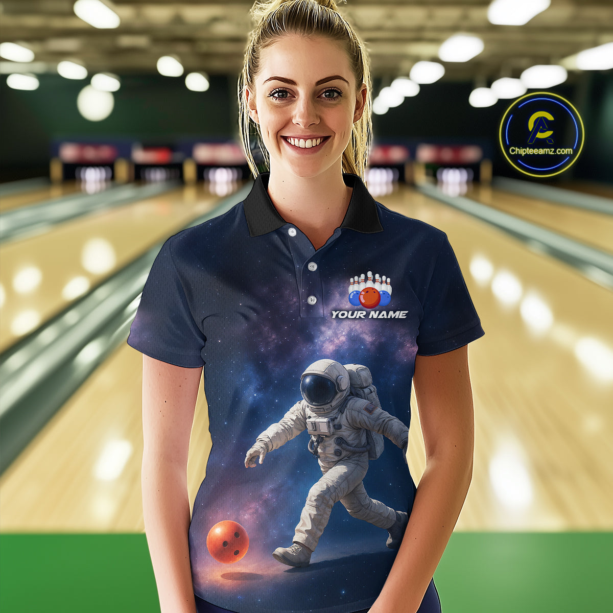 Custom Astronaut Bowling Shirts for Men Women Team Bowling Polo & Quarter Zip Shirts MBL151