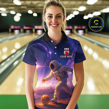 Load image into Gallery viewer, Custom Astronaut Bowling Shirts for Men Women Team Bowling Polo &amp; Quarter Zip Shirts MBL154