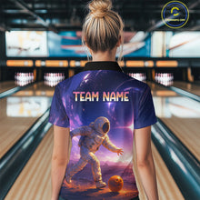 Load image into Gallery viewer, Custom Astronaut Bowling Shirts for Men Women Team Bowling Polo &amp; Quarter Zip Shirts MBL154