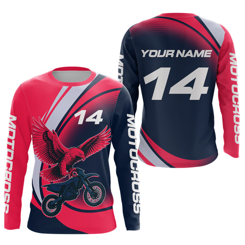 Pink Eagle Motocross Jersey Dirt Bike Shirt Men Kid Women Motorcycle Riding Shirt XM367