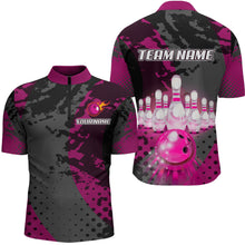 Load image into Gallery viewer, Fire Bowling Shirt Custom Pink Bowling Jersey for Men Women with Team Name MBL63