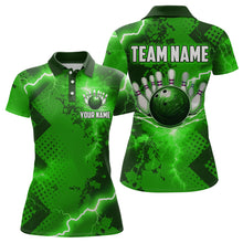 Load image into Gallery viewer, Thunder Lightning Bowling Shirt Green Bowling Jersey Men Women Team Bowling Shirts MBL64