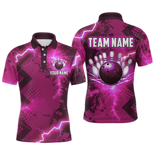 Thunder Lightning Bowling Shirt Pink Bowling Jersey Men Women Team Bowling Shirts MBL64