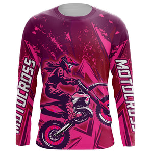 Pink Motocross Racing Jersey Women Kid Men UV Protective Youth Adult Dirt Bike Shirt XM270