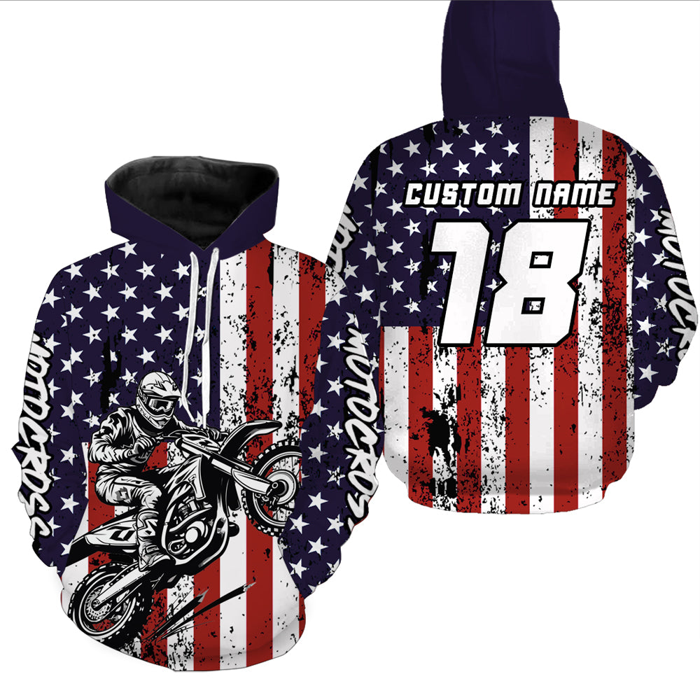 Patriotic Motocross Racing Hoodie Jersey for Men Women Dirt Bike Motorcycle Hoodie MH31