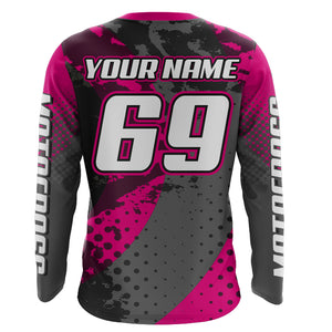 Pink Motocross Racing Jersey For Women Girl Kid Upf30+ MX Off-Road Dirt Bike Shirt XM277