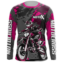 Load image into Gallery viewer, Pink Motocross Racing Jersey For Women Girl Kid Upf30+ MX Off-Road Dirt Bike Shirt XM277