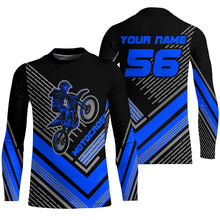 Load image into Gallery viewer, Motocross Racing Jersey Blue Custom Dirt Bike Motorcycle Shirt For Kid Men Women XM295