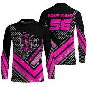 Motocross Racing Jersey Pink Custom Dirt Bike Motorcycle Shirt For Kid Men Women XM295