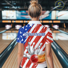 Load image into Gallery viewer, US Patriotic Bowling Shirts for Men Women Team Custom Bowling Polo &amp; Quarter Zip MBL111