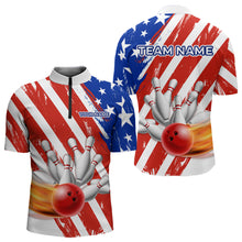 Load image into Gallery viewer, US Patriotic Bowling Shirts for Men Women Team Custom Bowling Polo &amp; Quarter Zip MBL111