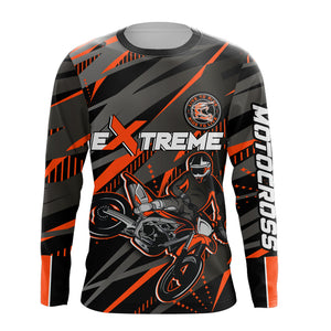 Orange Motocross Racing Jersey Kid Women Men Upf30+ Youth Dirt Bike Off-Road Shirt XM54