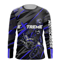 Load image into Gallery viewer, Blue Motocross Racing Jersey Kid Women Men Upf30+ Youth Dirt Bike Off-Road Shirt XM54