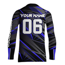 Load image into Gallery viewer, Blue Motocross Racing Jersey Kid Women Men Upf30+ Youth Dirt Bike Off-Road Shirt XM54