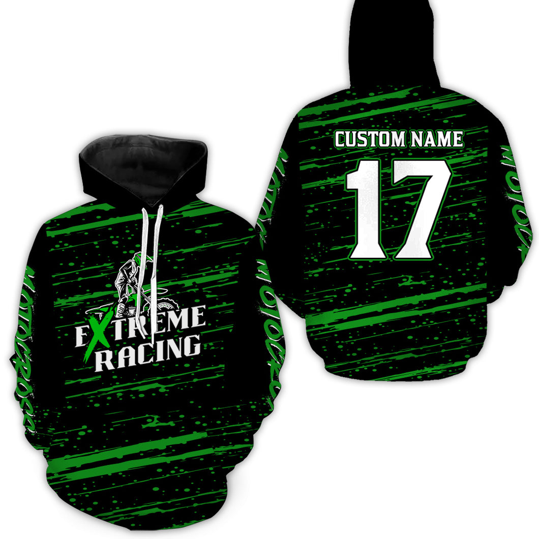 Green Motocross Hoodie for Men Women Dirt Bike Hoodie Off-road Racing Jersey MH134