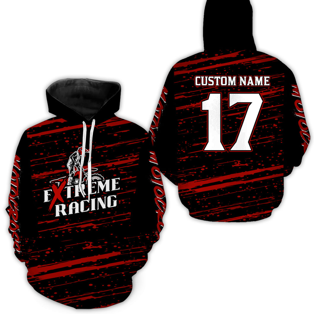 Red Motocross Hoodie for Men Women Dirt Bike Hoodie Off-road Racing Jersey MH134