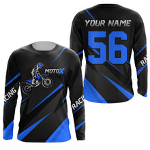 Load image into Gallery viewer, Motocross Racing Jersey Blue Men Kid Upf30+ Dirt Bike Shirt Off-Road Racing Jersey XM248-B