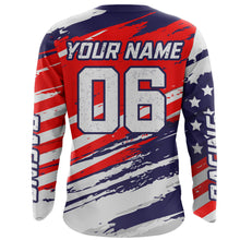 Load image into Gallery viewer, American Flag Motocross Jersey UPF30+ Patriotic Dirt Bike Racing Shirt Adult &amp; Youth Motorcycle Off-road XM61