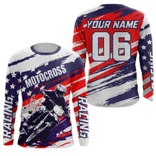 Load image into Gallery viewer, American Flag Motocross Jersey UPF30+ Patriotic Dirt Bike Racing Shirt Adult &amp; Youth Motorcycle Off-road XM61