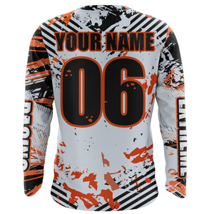 Orange Motocross Racing Jersey Men Kid MX Custom UV Protective Dirt Bike Off-road Shirt XM64