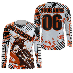 Orange Motocross Racing Jersey Men Kid MX Custom UV Protective Dirt Bike Off-road Shirt XM64